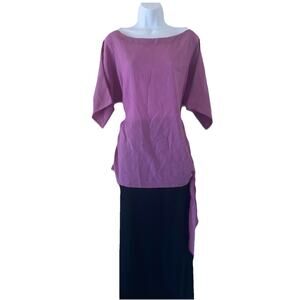 Y2K Sharpely Women M Purple Feminine Festival Romantic Flowy Summer Boho Blouse
